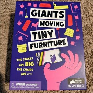 Giants Moving Tiny Furniture Party Game - Purple & Pink